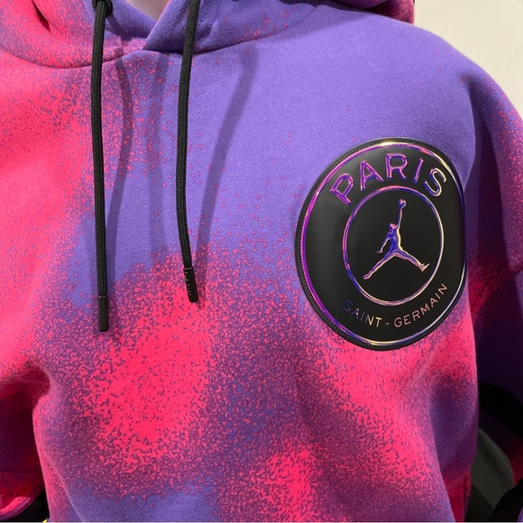 NWT Mens Nike Air Jordan PSG Tie-Dye Pullover Hoodie Size 2XL CK9649-510 Warm - Picture 15 of 16